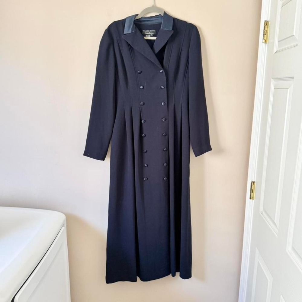 Vintage Navy Blue Dress Size 6 Double Breasted 90